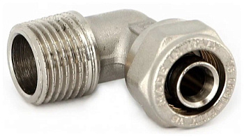 Угольник комбинированный, AQUATTRO, обжим х НР(M), латунь