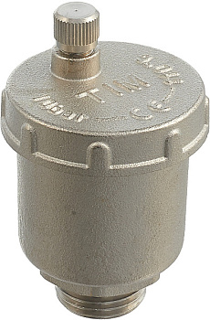 Воздухоотводчик автоматический, TIM, НР(M), 1/2", прямой, никель[1/60]