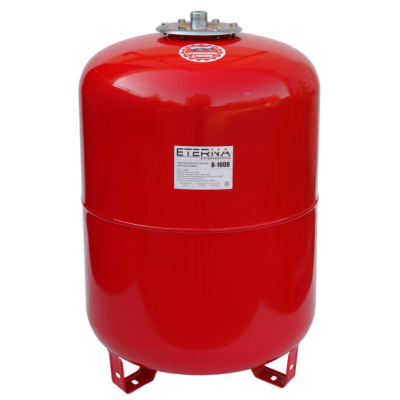 Бак расширительный ETERNA вертикальный на опорах 100л, 6атм, отопление (красный), 1" [1]
