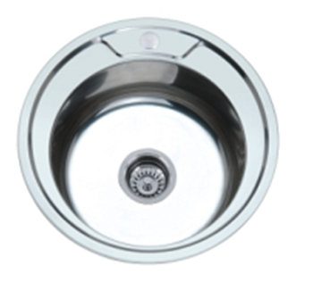 Мойка нержавеющая врезная AQUATTRO 490х490х180х0,8, круглая, глянцевая[1/12]