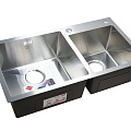 Мойка нержавеющая врезная OKATANA квадрат двойная сатин