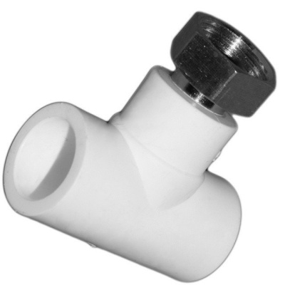 Тройник комбинированный AQUATTRO, PPR-F(ВР), с накидной гайкой