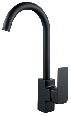 Смеситель для кухни ALOUTE A1013H одноруч,с высоким изливом 34см,гайка,черн мат[1/10]