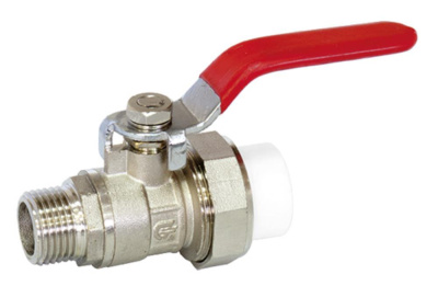 Кран шаровой разъемный, AQUATTRO PPR, шар сталь, НР