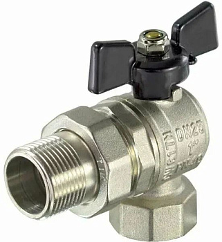 Кран шаровой TIM DN-15 PN40 ВхН(FM-американка 1/2"), удлин, черн баб, никель[18/72]