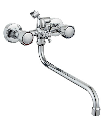 Смеситель для ванны AQUATTRO Q01-1601 двуруч, с круг изл35 см,повор перекл, ручка-пласт[1/10]