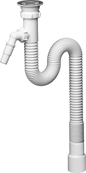 Гофросифон AQUATTRO AQF313 1 1/2"х40/50 1200 мм с отв с/м [1/50]