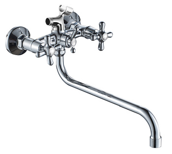 Смеситель для ванны AQUATTRO Q01-2901 двуруч, с круг/изл 30см пов/перекл б/лейки б/шл [1/10]