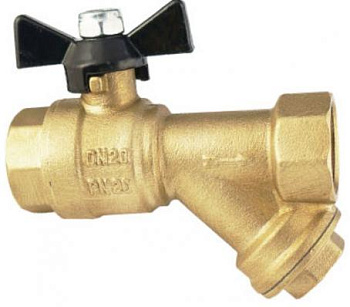 Кран шаровой с фильтром ВхВ, баб