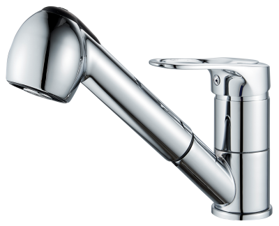 Смеситель для кухни ALOUTE A3133 одноруч,с длин изливом 22см,гайка,выдвиж лейка[1/10]