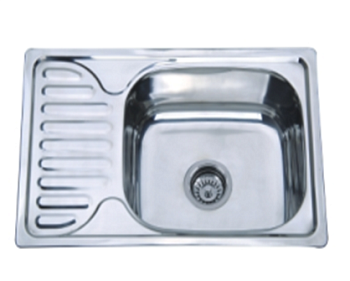 Мойка нержавеющая врезная AQUATTRO 660х420х180х0,8, с сушилкой слева,квадрат,глянцевая[1/10]