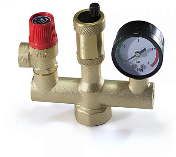Группа безопасности, TIM, ВР(F), 1", 3 атм, для котла, компакт, латунь[1/20]