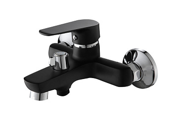 Смеситель для ванны AQUATTRO Q01-3404 одноруч, с коротким изливом 16 см, ручка-пласт,черн мат[1/10]