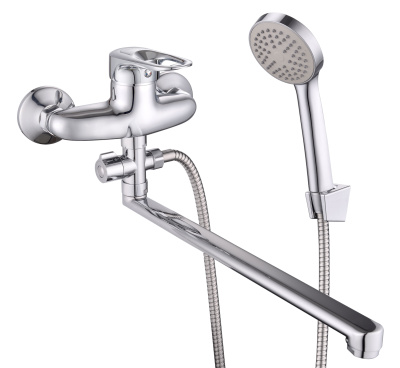 Смеситель для ванны AQUATTRO Q01-0301 одноруч, с плоск изливом 30 см, диверт [1/10]