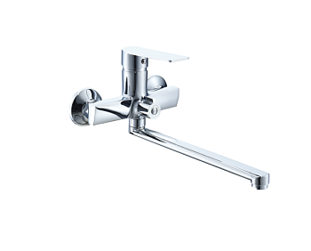 Смеситель для ванны OKATANA OK01-0011 одноруч, с плоским изливом 35 см, с переключателем душа [1/10]