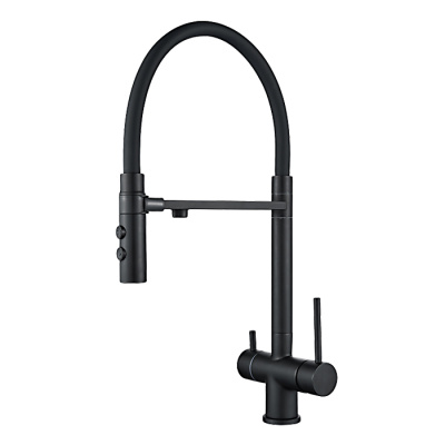 Смеситель для кухни OUTE T61403BK-300 одноруч,с выс гиб изл,с магн фикс излива,вых фильтр,черн[1/5]