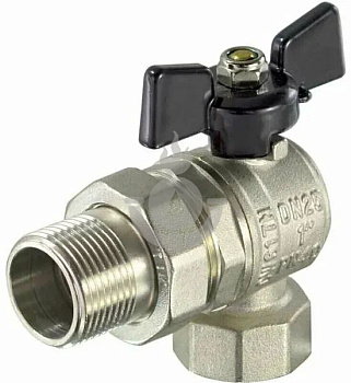 Кран шаровой TIM DN-15 PN40 ВхН(FM-американка 1/2"), удлин, черн баб, никель[18/72]