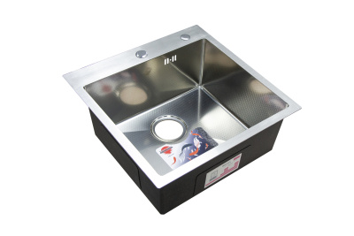 Мойка нержавеющая врезная OKATANA 500х500х200х0,8, квадрат сатин с тиснением [1/4]
