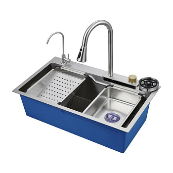 Мойка врезная OUTE многофункциональная прямоугольная T87846L 780x460x210, нерж.сталь304,сатин [1]