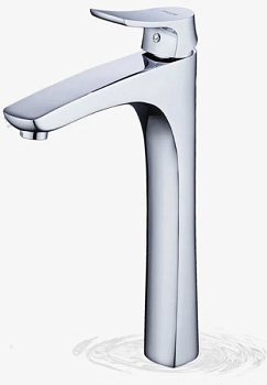 Смеситель для умывальника OKATANA OK01-0027 одноруч, высокий, излив 12 см, гайка [1/10]