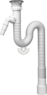Гофросифон AQUATTRO AQF313 1 1/2"х40/50 1200 мм, отвод для стиральной машины [1/50]