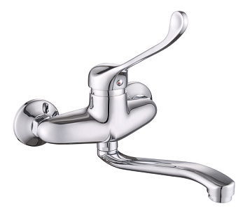 Смеситель для ванны AQUATTRO Q01-1101 одноруч, с плоскоиз изл 25 см, без душа, локтевой [1/10]