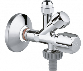 Вентиль сантехнический угловой TIM НхЦанхШтуц(M-цан-штуц 1/2"x3/8"xМ10), отраж, для смес, хром[1/50]