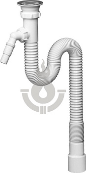 Гофросифон AQUATTRO AQF313 1 1/2"х40/50 1200 мм, отвод для стиральной машины [1/50]