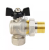 Кран шаровой TIM DN-20 PN40 ВхН(FM-американка 3/4"), усил, черн баб, никель[11/44]