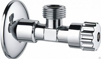 Вентиль сантехнический угловой TIM НхН(MM 1/2"), отраж, барашек, хром[1/50]