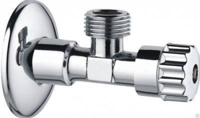 Вентиль сантехнический угловой TIM НхН(MM 1/2"), отраж, барашек, хром[1/50]