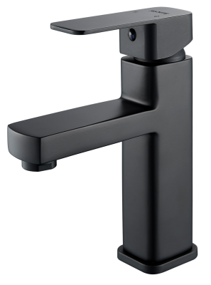 Смеситель для умывальника ALOUTE A1001H одноруч,излив 10,5см,гайка,черн мат[1/10]