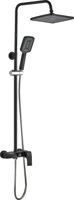 Душевой гарнитур AQUATTRO Q01-7014, тропич.душ, смесит одноруч. корот излив, черный [1/4]