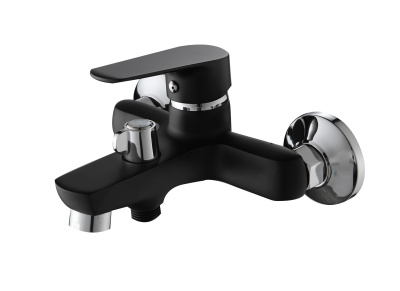 Смеситель для ванны AQUATTRO Q01-3404 одноруч, с коротким изливом 16 см, ручка-пласт,черн мат[1/10]