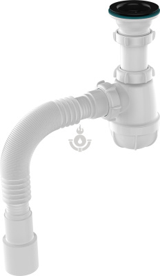 Сифон для кухни AQUATTRO 1 1/2"х40, чёрная мет.решетка, с т/г 40х40/50 [1/30]