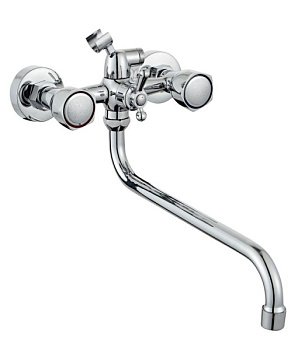 Смеситель для ванны AQUATTRO Q01-1601 двуруч, с круг изл35 см,повор перекл, ручка-пласт[1/10]