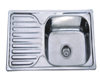 Мойка нержавеющая врезная AQUATTRO 760х420х180х0,8, с сушилкой слева,квадрат,глянцевая[1/10]