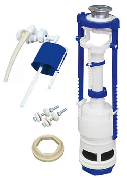 Арматура для бачка AQUATTRO кноп мет, бок под унив клап, двухуров слив, выс 310-420, комп [1/20]