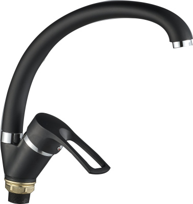 Смеситель для кухни AQUATTRO Q01-4050 одноруч, выс изл 19 см, без подводки,черный [1/10]