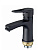 Смеситель для умывальника AQUATTRO Q01-3550 одноруч, изл 11см, гайка, чер мат, б/под [1/10]