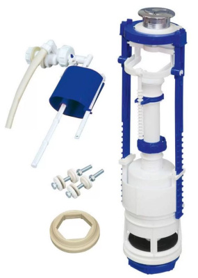 Арматура для бачка AQUATTRO кноп мет, бок под унив клап, двухуров слив, выс 310-420, комп [1/20]