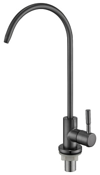 Кран для холодной воды OUTE T6203-SY03 одноруч, для фильтра, с высоким изливом, нерж, графит [1/20]