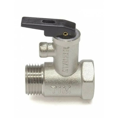 Клапан предохранительный, TIM, ВР(F)хНР(M), 1/2", 7 бар, для бойлера с ручкой сброса, латунь[10/100]