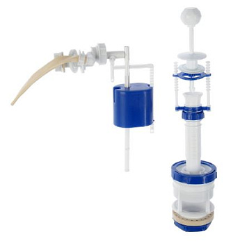 Арматура для бачка AQUATTRO шток пласт, бок под унив клап, выс 270-425, комп [1/25]