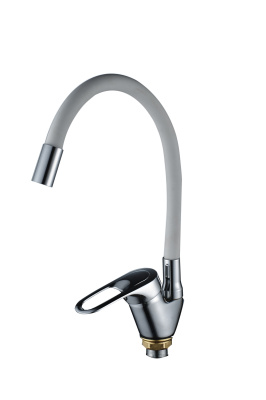 Смеситель для кухни AQUATTRO Q01-3153 одноруч, с гибким изл 16 см, без подводки, белый[1/10]