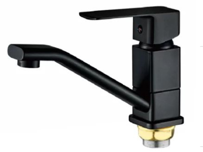 Смеситель для кухни ALOUTE A1003H одноруч,с длин изливом 24см,гайка,черн мат[1/10]