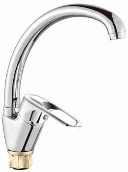 Смеситель для кухни ALOUTE A3113 одноруч,с высок излив 20см,гайка,эко-алюм[1/10]