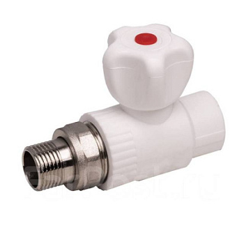 Кран шаровой радиаторный разъёмный AQUATTRO PPR НР, шар латунь