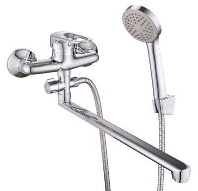 Смеситель для ванны AQUATTRO Q01-1201 одноруч, с плоск изл 30 см, диверт, ручка-пласт [1/10]