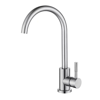 Смеситель для кухни OUTE T40313B одноруч, с высоким изливом 20,5 см, гайка, нерж [1/10]